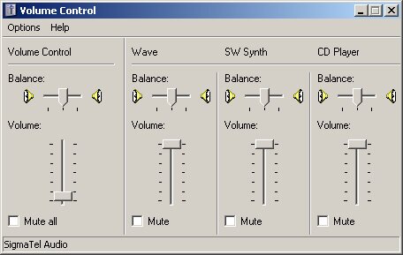 Standard Windows Volume Conttrol on XP